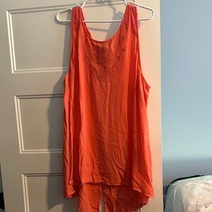 Torrid Orange Embroidered Tank Top